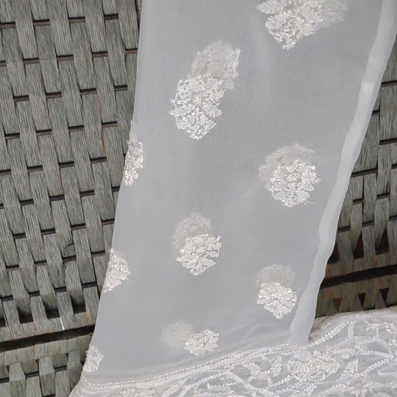 Women's cream sheer tunic - Picture 9 of 12